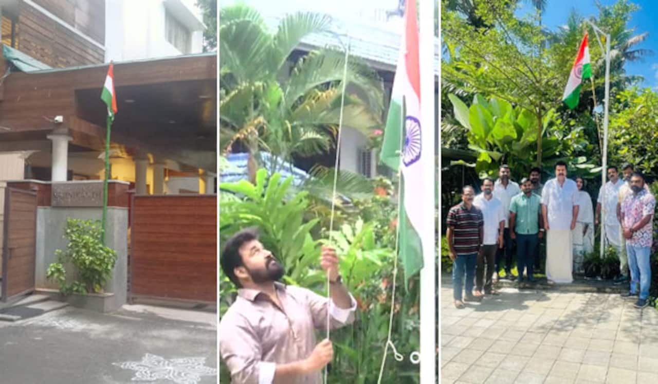 ரஜினி, விஜய், மம்முட்டி, மோகன்லால் வீடுகளில் தேசிய கொடி ஏற்றம்