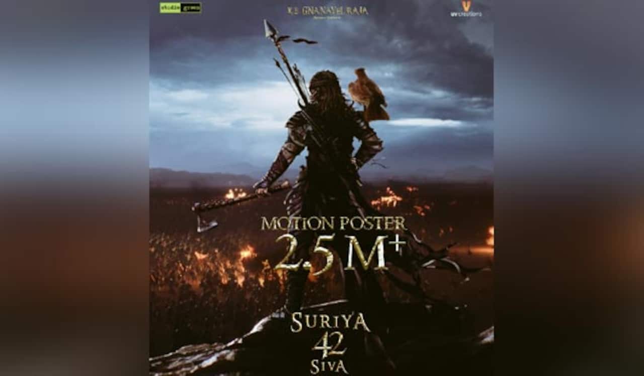 சூர்யா- 42 மோஷன் போஸ்டர் : ஒரே நாளில் 2.5 மில்லியன் பார்வையாளர்களை கடந்து சாதனை