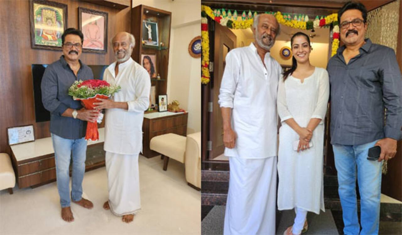ரஜினியை  சந்தித்த சரத்குமார் - வரலட்சுமி