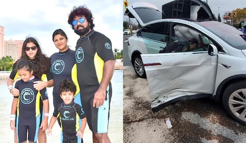 கனடாவில் கார் விபத்து : லேசான காயத்துடன் தப்பிய ரம்பா, குழந்தைகள்