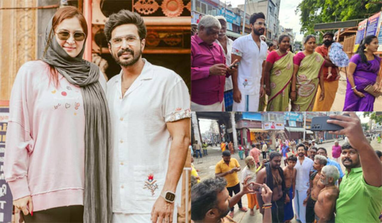 மனைவியுடன் மீனாட்சி அம்மனை தரிசித்த விஷ்ணு விஷால்