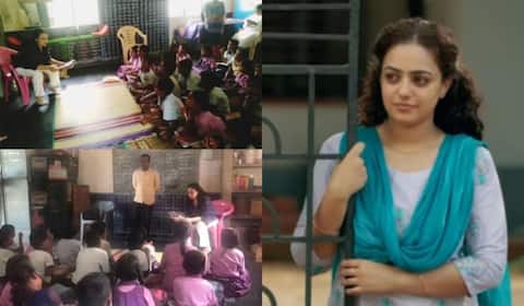 டீச்சராக மாறி பள்ளி குழந்தைகளுக்கு பாடம் எடுத்த நித்யா மேனன்
