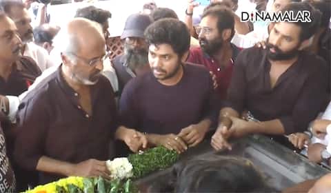 மயில்சாமியின் ஆசையை நிறைவேற்றுவேன் : அஞ்சலி செலுத்திய பின் ரஜினி பேட்டி