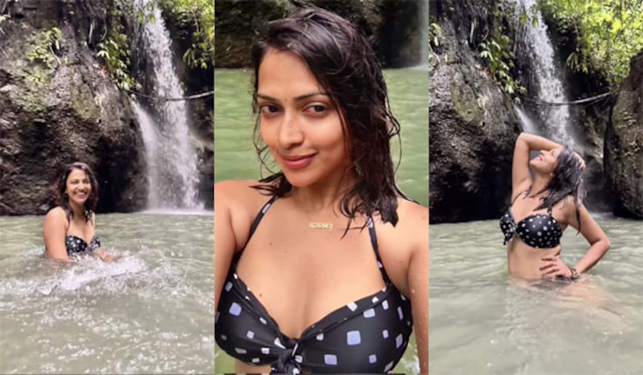 அருவியில் அமலாபால் ஆனந்த குளியல்