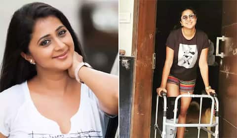 காலில் கட்டுடன் கனிகா! பதறிப்போன ரசிகர்கள்