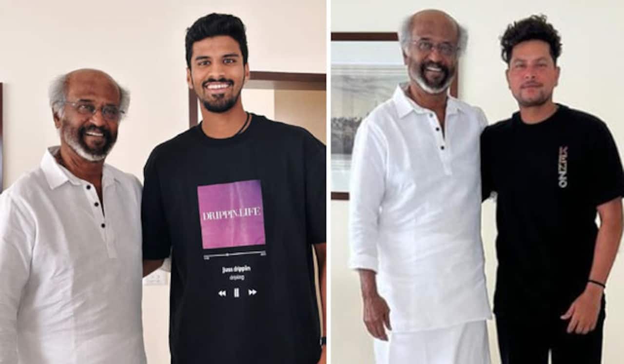 இது எப்டி இருக்கு - ரஜினியை சந்தித்த கிரிக்கெட் வீரர்கள்