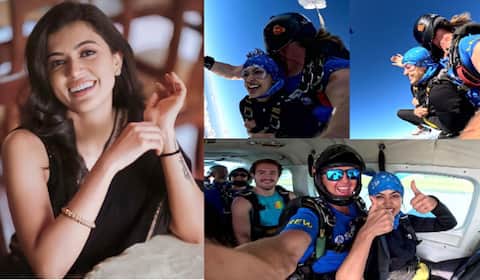ஸ்கை டைவிங்கில் அசத்திய அஞ்சு குரியன்