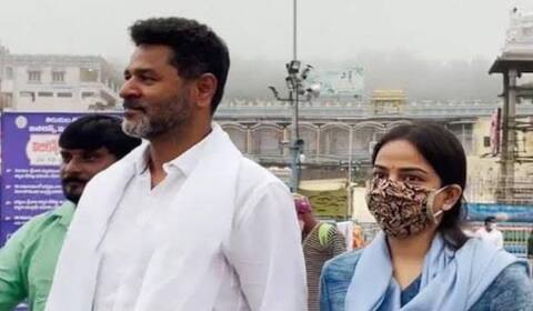 மனைவியுடன் திருப்பதி கோயிலில் தரிசனம் செய்த பிரபுதேவா