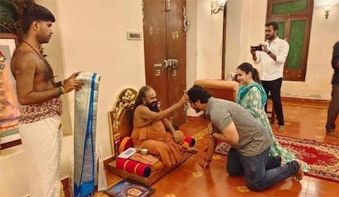 தருமை ஆதீனத்திடம் ஆசி பெற்ற ரஜினிகாந்தின் இளைய மகள்