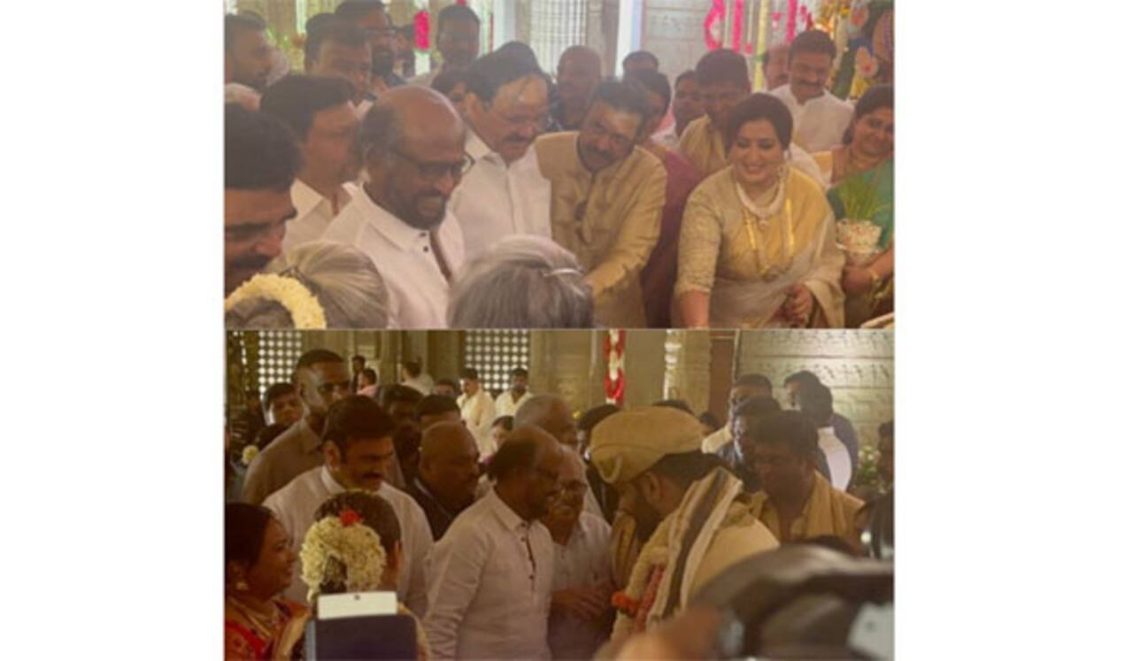 நடிகை சுமலதாவின் மகன் திருமணத்தில் பங்கேற்ற ரஜினி