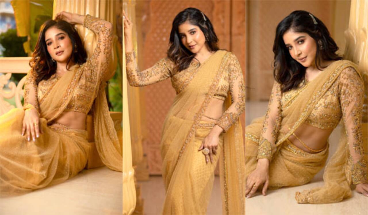 புடவையில் ஜொலிக்கும் சாக்ஷி அகர்வால் : வைரலாகும் லேட்டஸ்ட் கிளிக்ஸ்