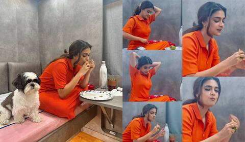கீர்த்தி சுரேஷ், ஒரு மாம்பழம் சாப்பிட்டதற்கு ஒன்பது லட்சம் லைக்ஸ்