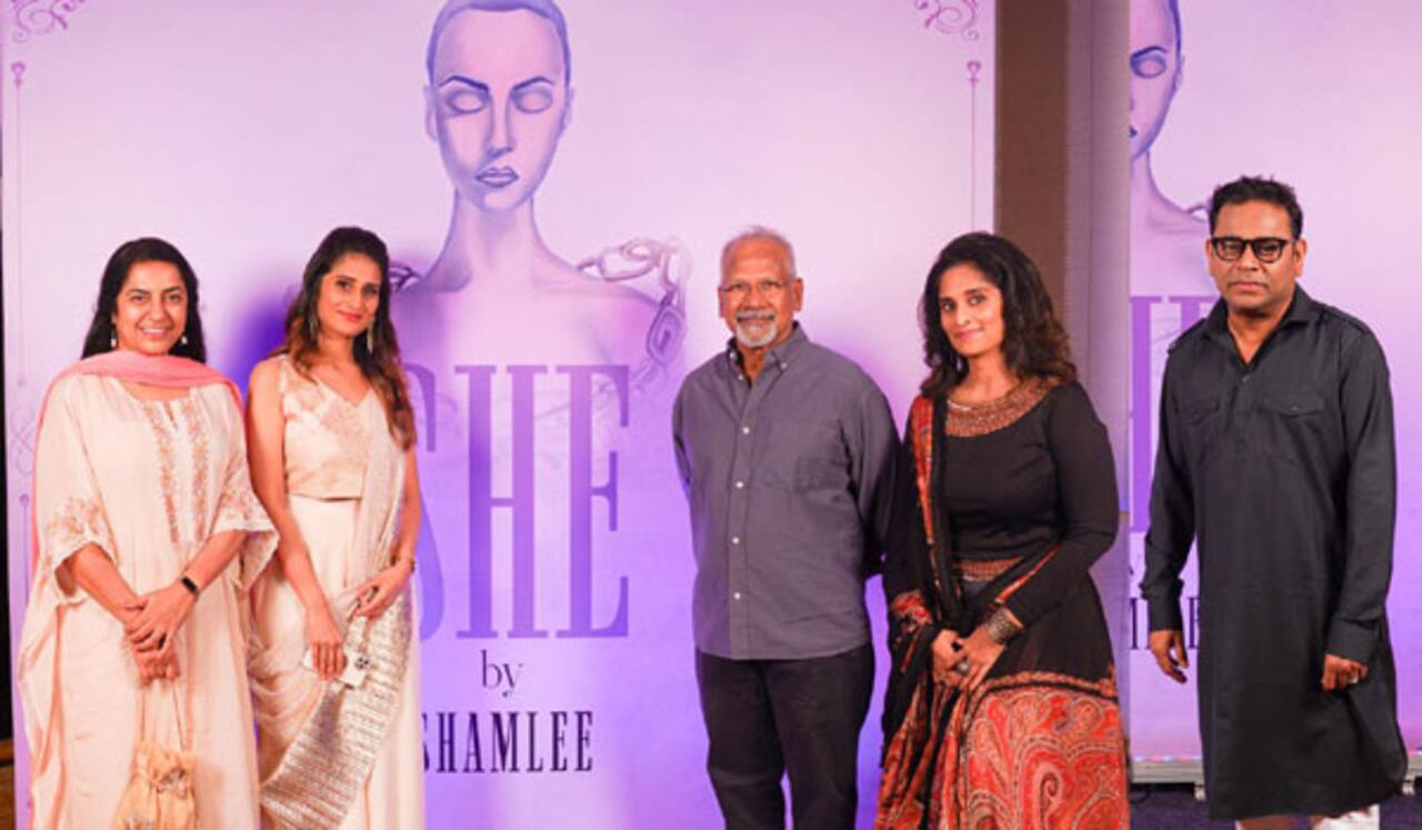 ஷாம்லியின் ஓவிய கண்காட்சியை பார்த்து ரசித்த மணிரத்னம், ரஹ்மான்
