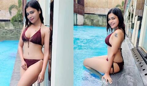 டூ பீஸ் உடையில் படு கிளாமர்! வைரலாகும் தர்ஷா குப்தா