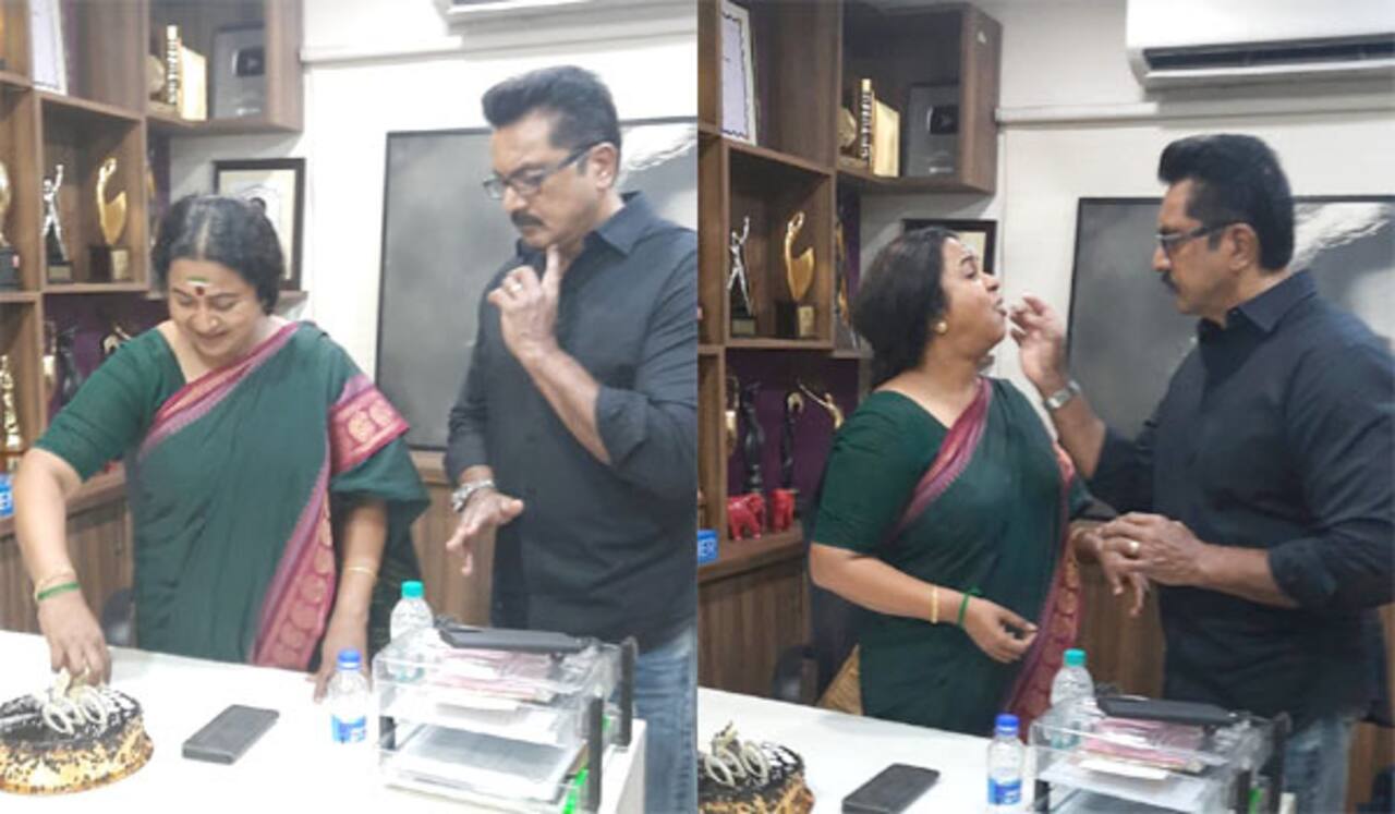 ராதிகா 45 : கேக் வெட்டி கொண்டாட்டம்