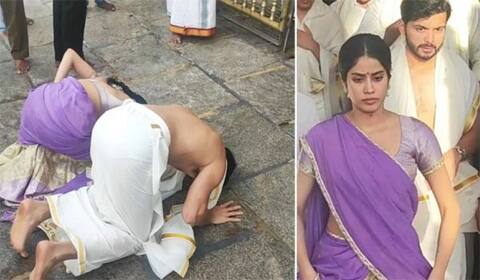 காதலருடன் ஜான்வி திருப்பதியில் சாமி தரிசனம்
