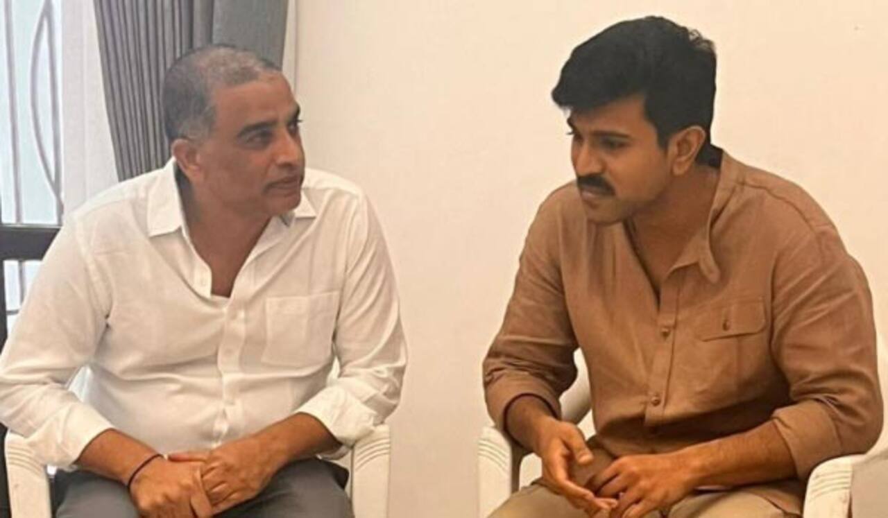 தயாரிப்பாளர் தில் ராஜுவின் தந்தை மறைவு ; ராம்சரண் நேரில் ஆறுதல்