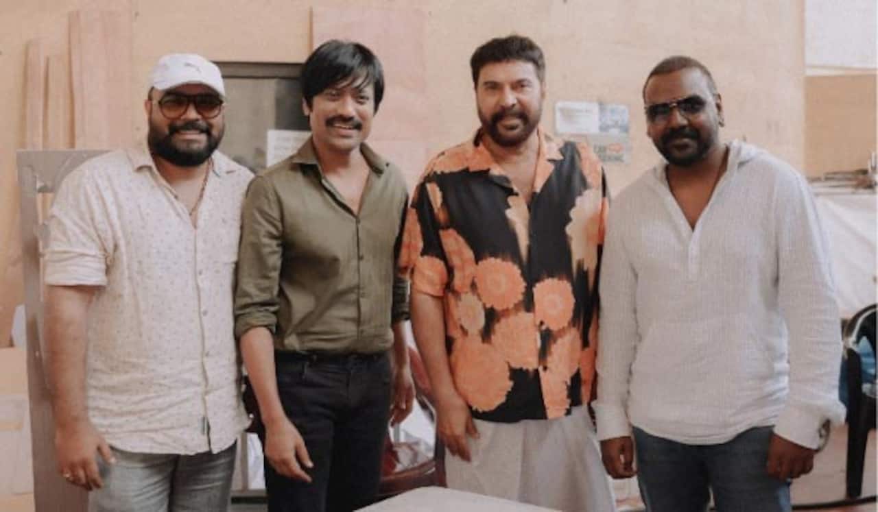 மம்முட்டியின் படப்பிடிப்பு தளத்திற்கு விசிட் அடித்த எஸ்ஜே சூர்யா - ராகவா லாரன்ஸ்