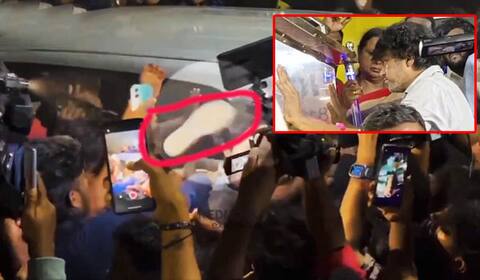 விஜயகாந்த்திற்கு அஞ்சலி செலுத்திய விஜய் மீது செருப்பு வீச்சு