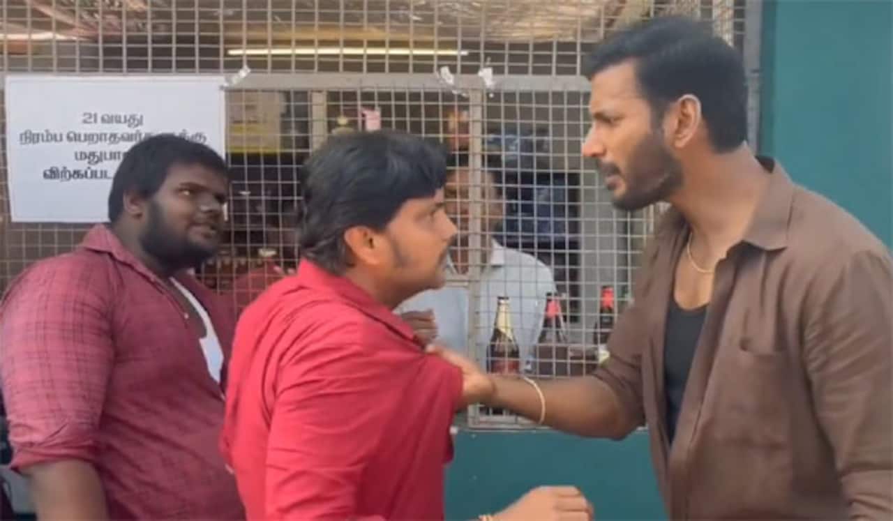 மதுபிரியர்களை அடித்து விரட்டிய விஷால்