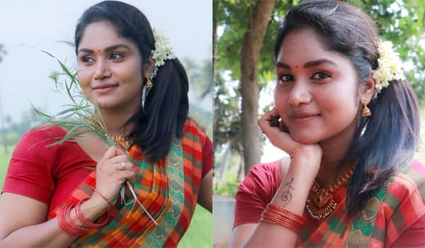கண்டாங்கி சேலையில் ரோஜாஸ்ரீ வெளியிட்ட போட்டோஷூட்