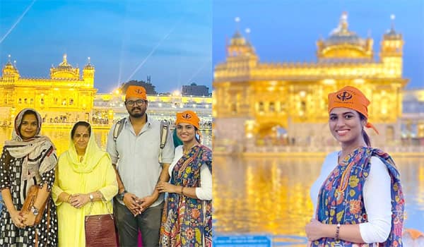 அமிர்தசரஸ் பொற்கோவிலுக்கு குடும்பத்துடன் சென்ற ரம்யா பாண்டியன்