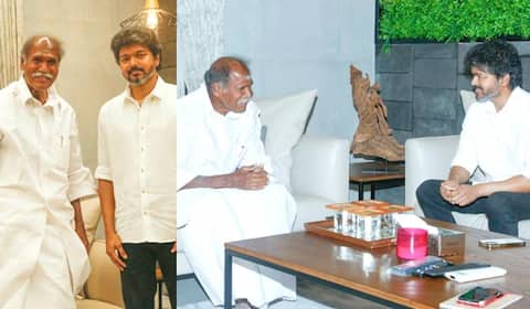 நடிகர் விஜய் உடன் புதுச்சேரி  முதல்வர் சந்திப்பு