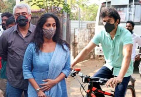விஜய்யின் சைக்கிள், அஜித்தின் மாஸ்க் நிறங்கள் : இதன் பின்னணியில் இப்படி ஒரு அரசியலா?