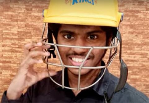 தோனி ஹெல்மெட் இப்போ லிடியனிடம்....