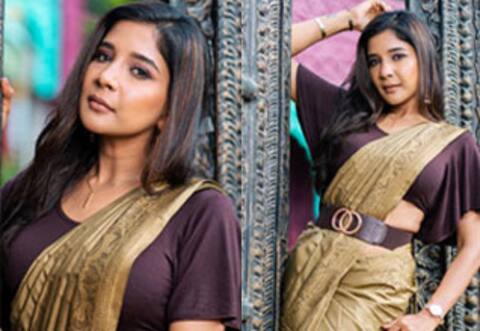 சூப்பரான காஸ்டியூமில் அசத்தலான போட்டோஷூட் நடத்திய சாக்ஷி அகர்வால்