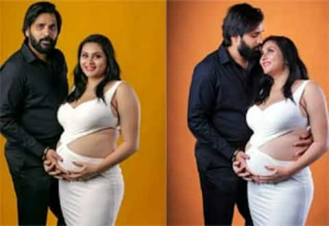 கர்ப்பமாக இருக்கும் நமீதா கணவருடன் நடத்திய போட்டோஷூட்