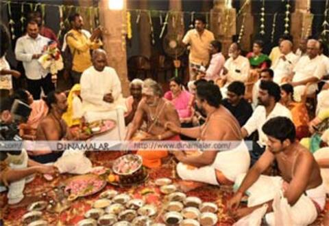 திருக்கடையூர் கோவிலில் இளையராஜாவுக்கு சதாபிஷேகம்