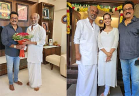 ரஜினியை  சந்தித்த சரத்குமார் - வரலட்சுமி