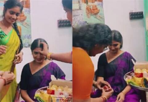 திவ்யா ஸ்ரீதருக்கு வளைகாப்பு செய்த செவ்வந்தி சீரியல் குழு