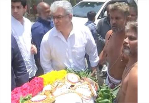 அஜித்தின் தந்தை சுப்பிரமணியம் உடல் தகனம் : முதல்வர், திரைப்பிரபலங்கள் இரங்கல்