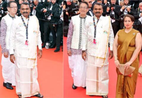 கேன்ஸ் திரைப்பட விழா தொடங்கியது : வேஷ்டி சட்டை அணிந்து பங்கேற்ற அமைச்சர் எல்.முருகன்