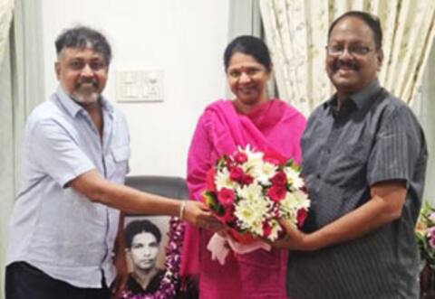 கனிமொழியுடன் லிங்குசாமி திடீர் சந்திப்பு