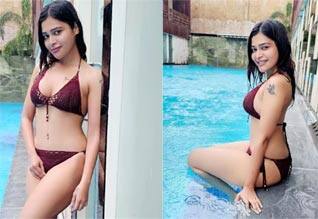 டூ பீஸ் உடையில் படு கிளாமர்! வைரலாகும் தர்ஷா குப்தா