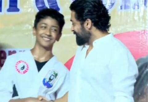கராத்தேயில் பிளாக் பெல்ட் வாங்கிய சூர்யாவின் மகன் தேவ்!