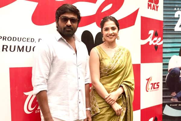 விஜய் சேதுபதி ருக்மணி வசந்த் நடித்துள்ள ஏஸ் படத்தின் பிரஸ் மீட் நிகழ்ச்சி நடந்தது.