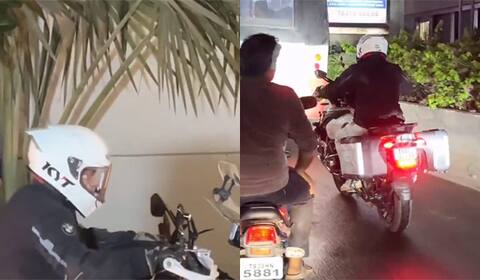 ஐதராபாத்தில் பைக்கில் பயணிக்கும் அஜித்