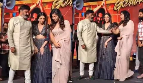 பொது மேடையில் அஞ்சலியை பிடித்து தள்ளிய பாலகிருஷ்ணா: நெட்டிசன்கள் கடும் விமர்சனம்