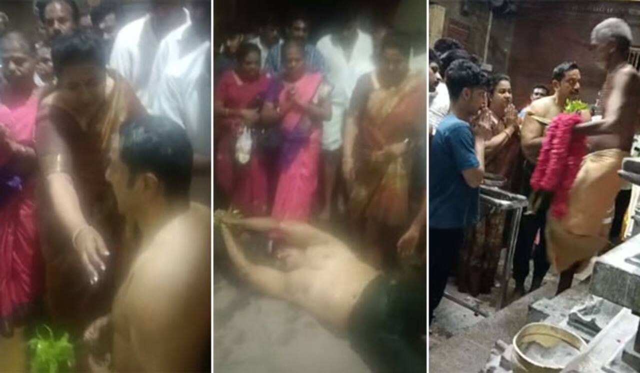 மனைவி ராதிகா வெற்றி பெற வேண்டி சரத்குமார் அங்கப் பிரதக்ஷணம்