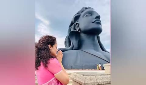 ஈஷா யோகா மையம் வந்து சென்ற எம்.பி., கங்கனா