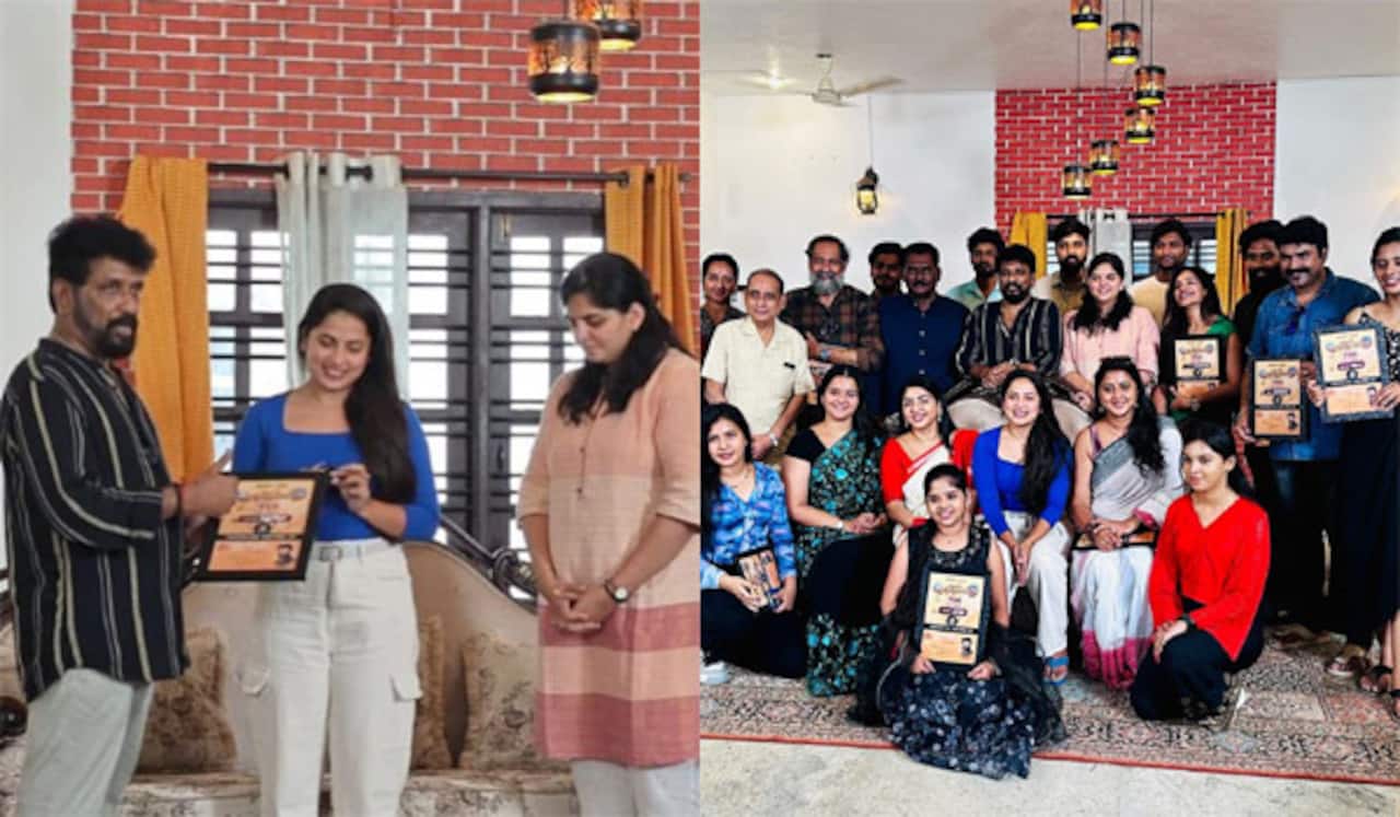 எதிர்நீச்சல் குழுவினருக்கு நினைவுப்பரிசு கொடுத்த திருசெல்வம்