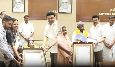 பி.சுசீலா, மு.மேத்தாவுக்கு கலைஞர் நினைவு வித்தகர் விருது வழங்கிய முதல்வர் ஸ்டாலின்