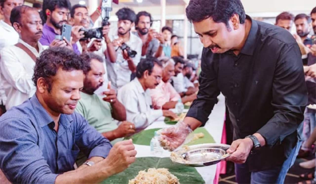 வேட்டையன் படத்தின் வெற்றிக்குப் பிரியாணி பரிமாறிய படக்குழு!