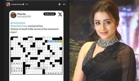 நியூயார்க் டைம்ஸ் குறுக்கெழுத்தில் த்ரிஷா