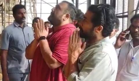 சோளிங்கர் லட்சுமி நரசிம்மர் கோவிலில் சூர்யா - சிவா வழிபாடு