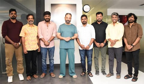 கமல்ஹாசனை சந்தித்து வாழ்த்து பெற்ற குடும்பஸ்தன் குழு